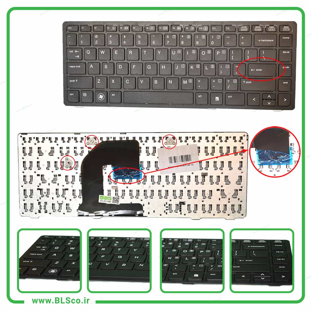 کیبورد لپ تاپ اچ پی HP 8460 فریم‌ دار