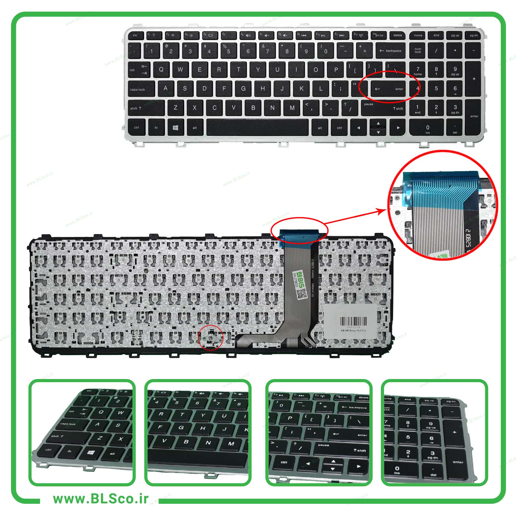 کیبورد لپ تاپ اچ پی HP Envy 15-J