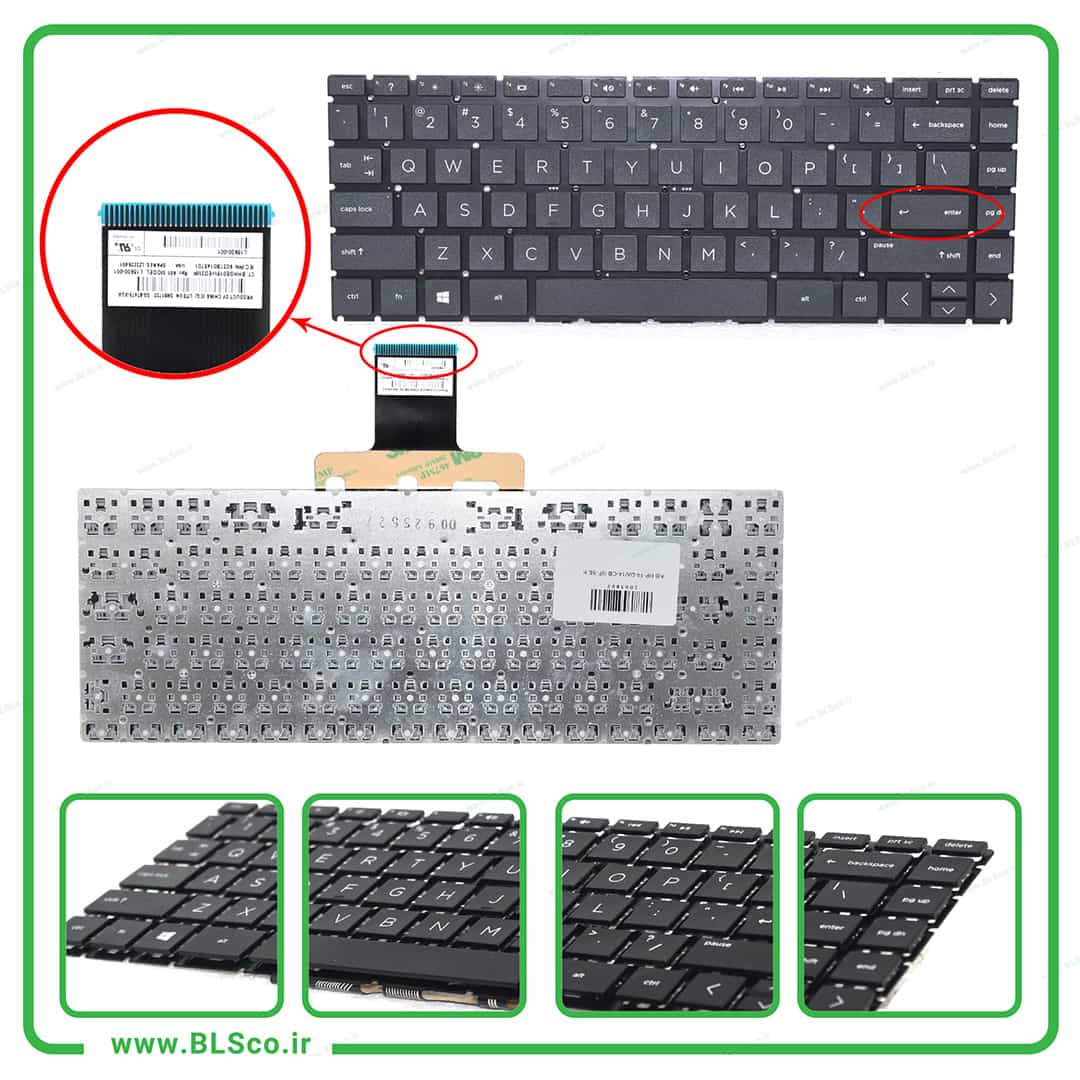 کیبورد لپ تاپ اچ پی HP Pavilion 14CM اینتر کوچک