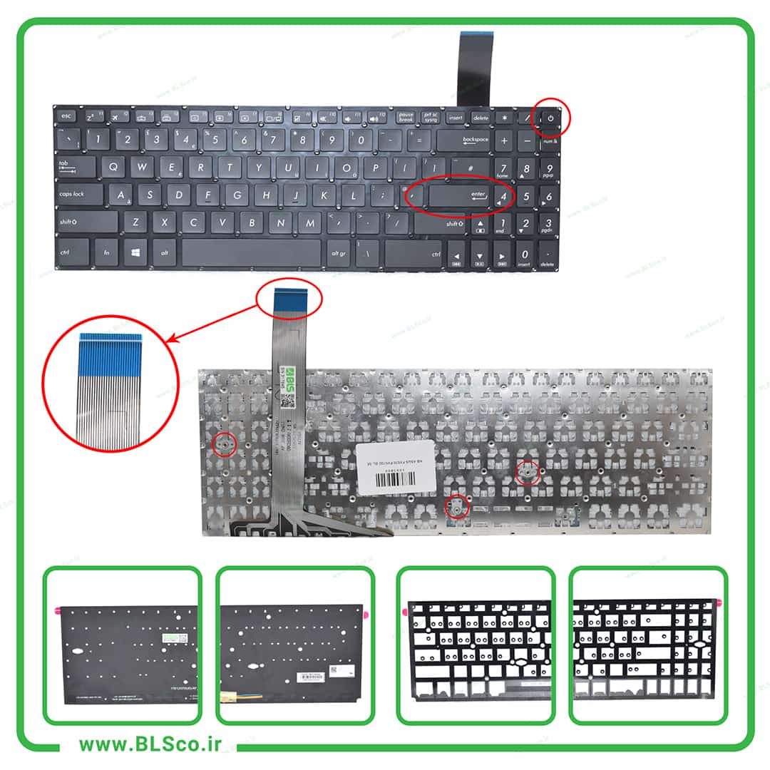 کیبورد لپ تاپ ایسوس Asus FX570 اینتر کوچک بکلایت دار