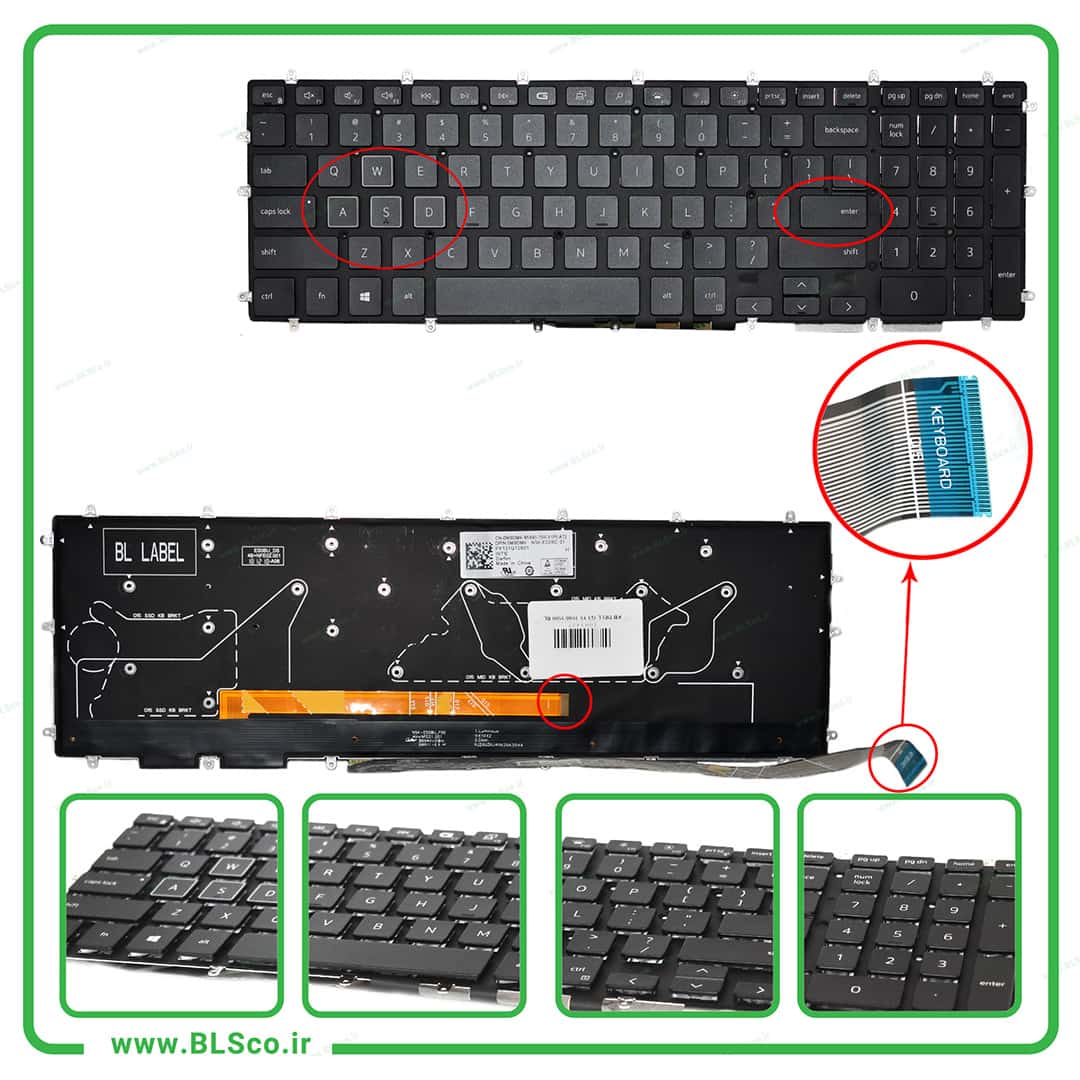 کیبورد لپ تاپ دل Dell G3 15 3590 بکلایت‌ دار