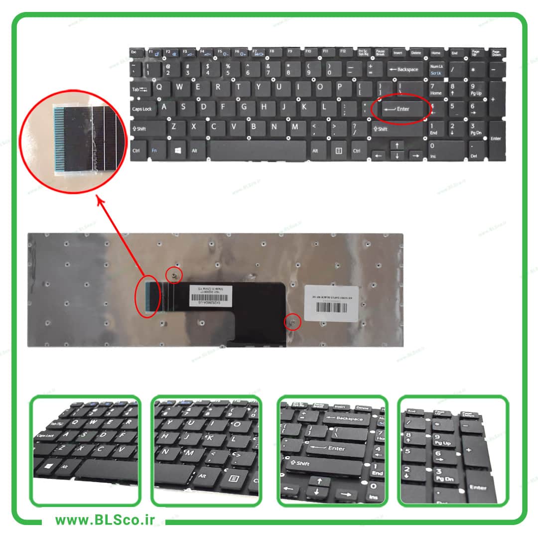 کیبورد لپ تاپ سونی Keyboard Sony SVF15