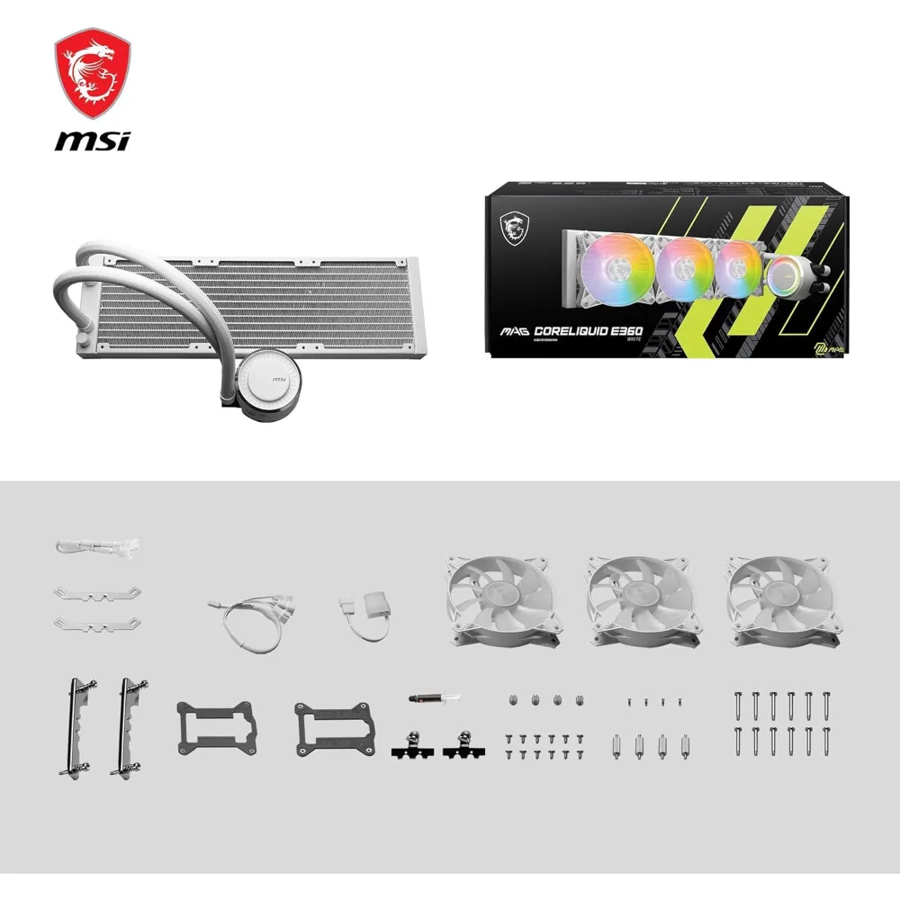 Cooling MSI MAG CoreLiquid E360 White — تصویر ۳