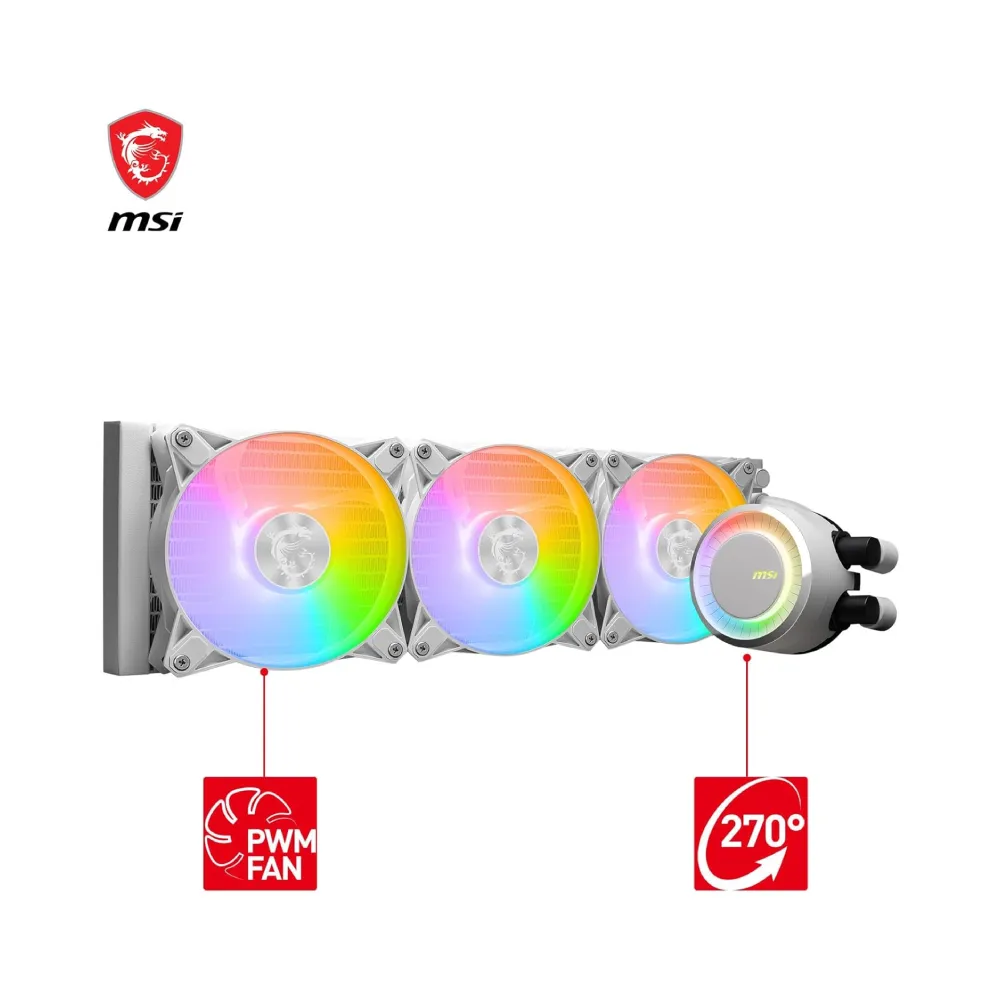 Cooling MSI MAG CoreLiquid E360 White — تصویر ۴