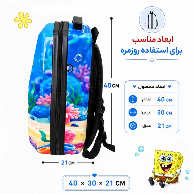 کوله پشتی مدرسه مارینوکس مارول باب اسفنجی | شاد و مهندسی‌شده — تصویر ۷