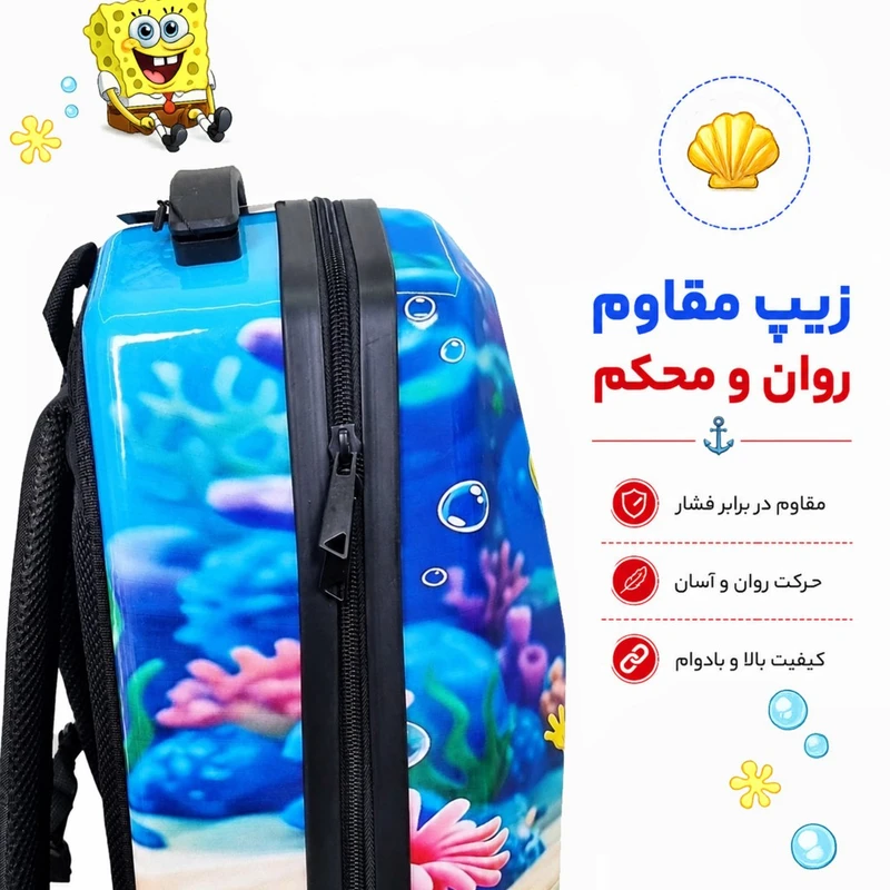 کوله پشتی مدرسه مارینوکس مارول باب اسفنجی | شاد و مهندسی‌شده — تصویر ۸
