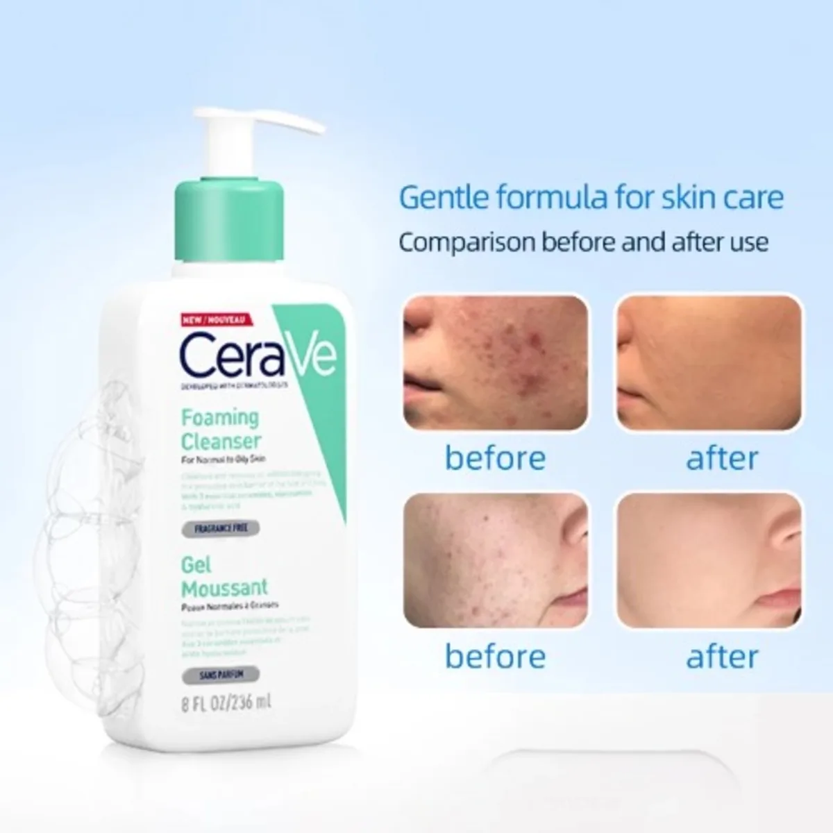 فوم شستشوی صورت سراوی Cerave Foaming Cleanser حجم437 — تصویر ۴
