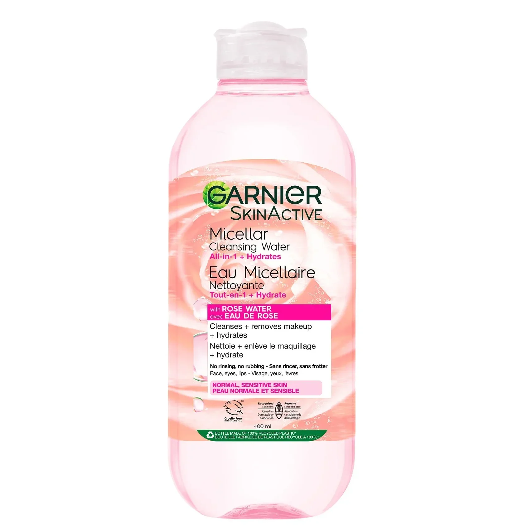 محلول میسلار واتر حاوی عصاره گل رز Garnier ( اورجینال)