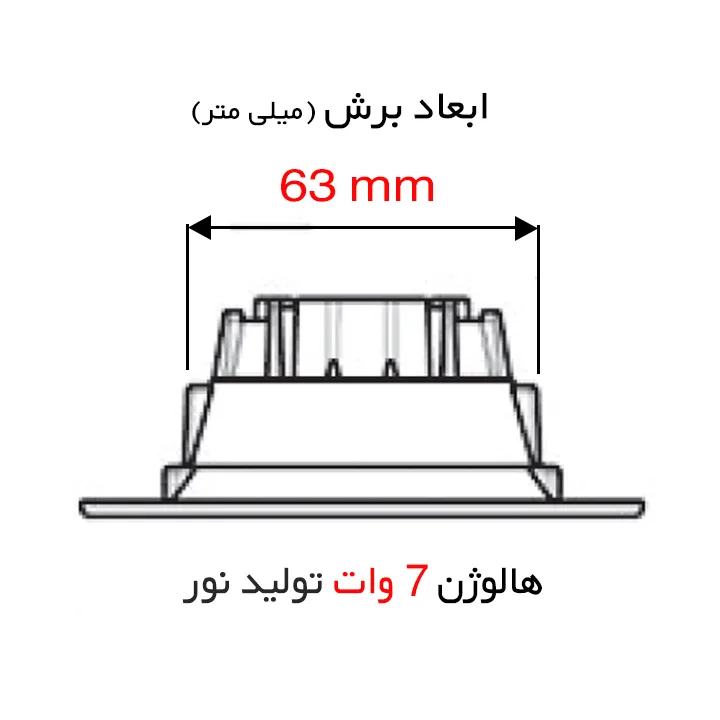 پنل توکار 7 وات تولید نور مدل لنا — تصویر ۴