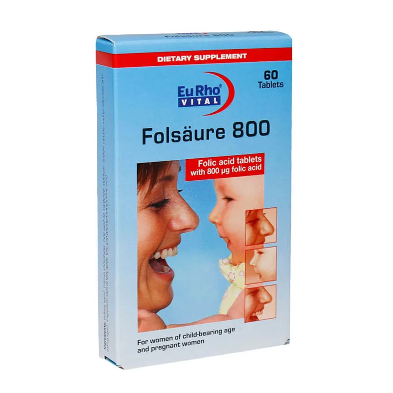 فولیک اسید 800 میکرو گرم یوروویتال 60 عددی
