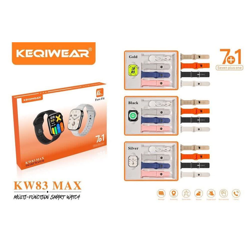 ساعت هوشمند KEQIWEAR مدل KW83 MAX دارای 7 بند (اصل) — تصویر ۶
