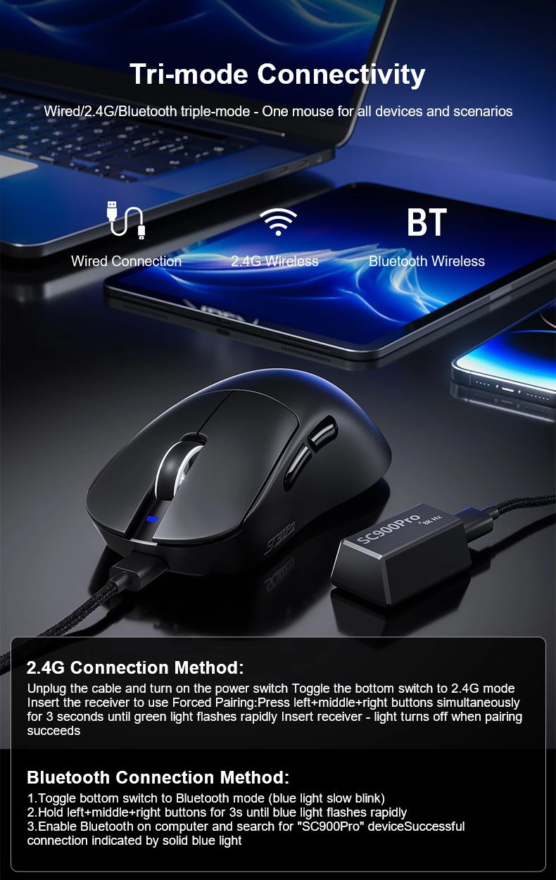 ماوس گیمینگ سه حالته آئولا SC900 pro — تصویر ۶
