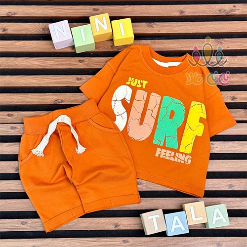 ست دو تکه تیشرت و شلوارک اسپرت مدل surf