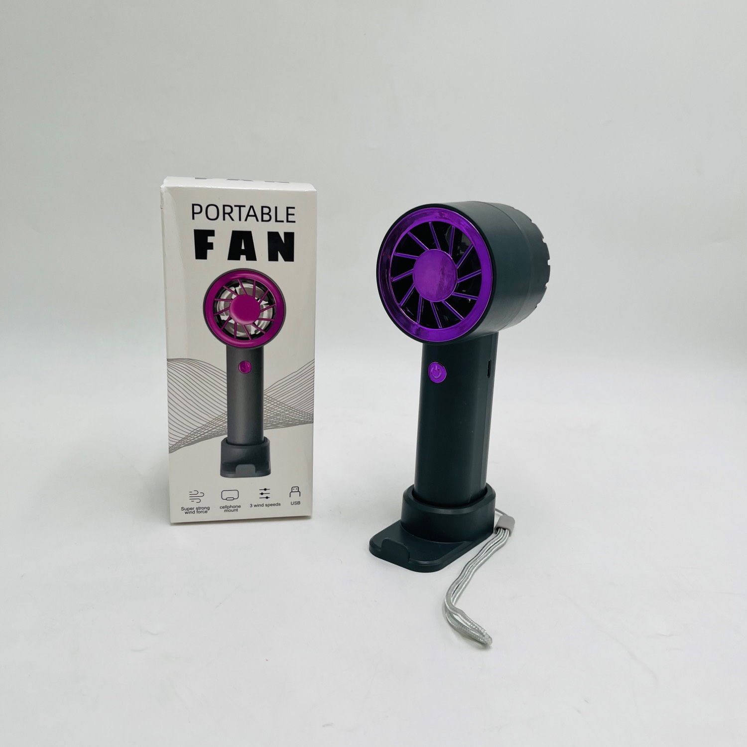 پنکه دستی رینگی HM-179 با استند نگهدارنده موبایل