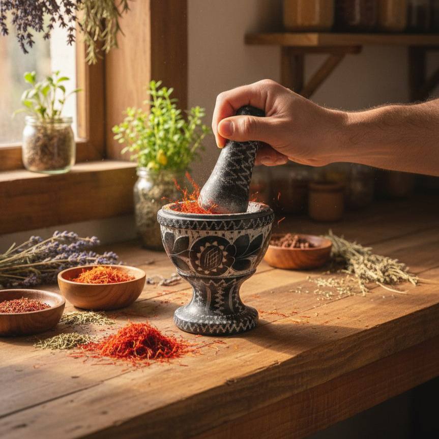زعفران ساب سنگی متوسط پایه دار — تصویر ۲