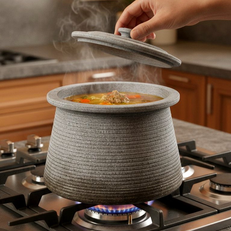 دیگ سنگی طرح چهارگوش 10 نفره