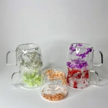 ماگ دوجداره پیرکس گلدار وارداتی KIT-800