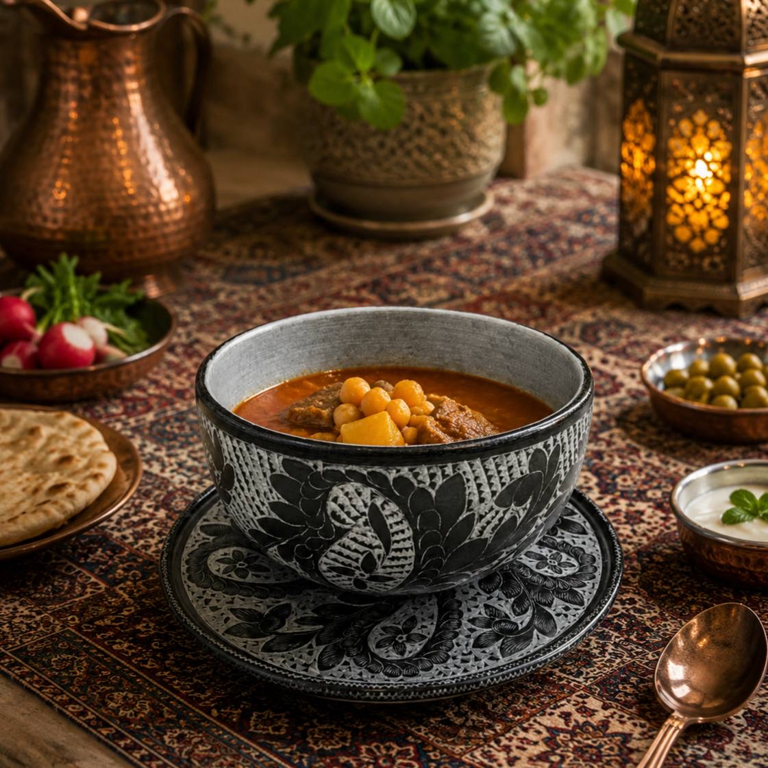 ست کاسه و بشقاب سنگی — تصویر ۸