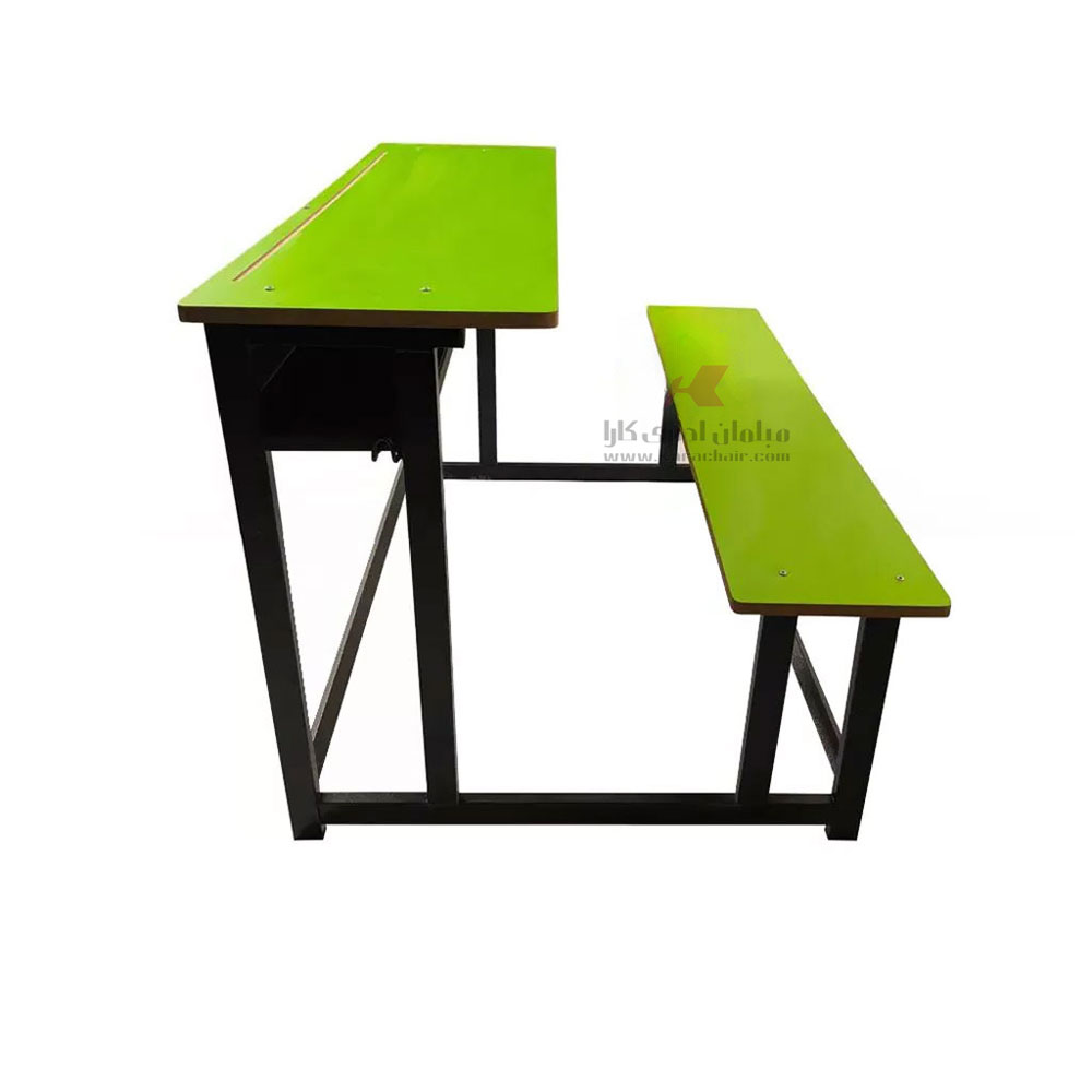 میز و نیمکت سه نفره ساده متصل به هم کد B603 — تصویر ۸