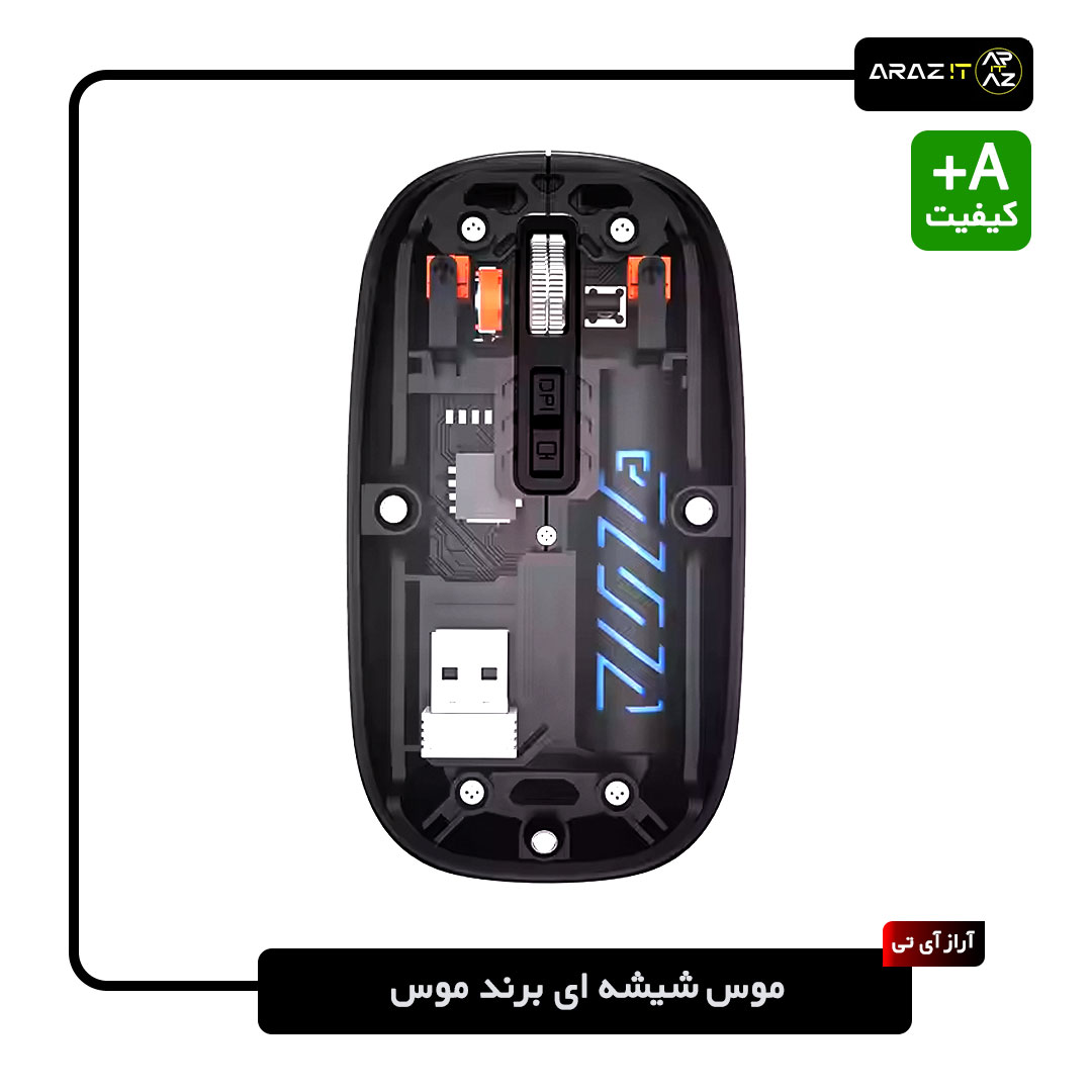 موس بی سیم شیشه ای برند mouse — تصویر ۴