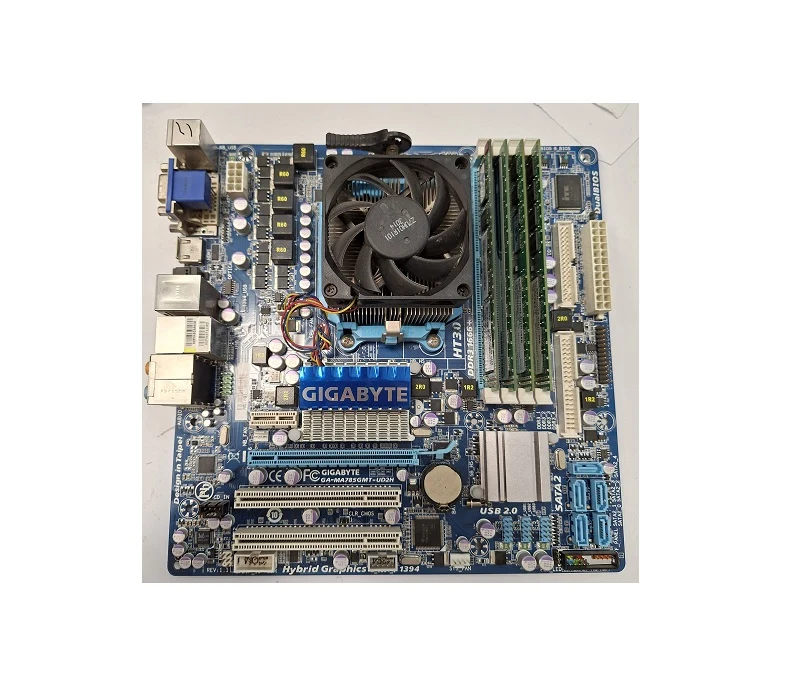 باندل مادربرد Gigabyte GA-MA785GMT+AMD Phenom II X4 B50+Fan+8GB DDR3 استوک