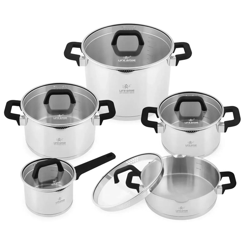 سرویس قابلمه استیل لیزری 10 پارچه لایف اسمایل مدل LIFEP29-10