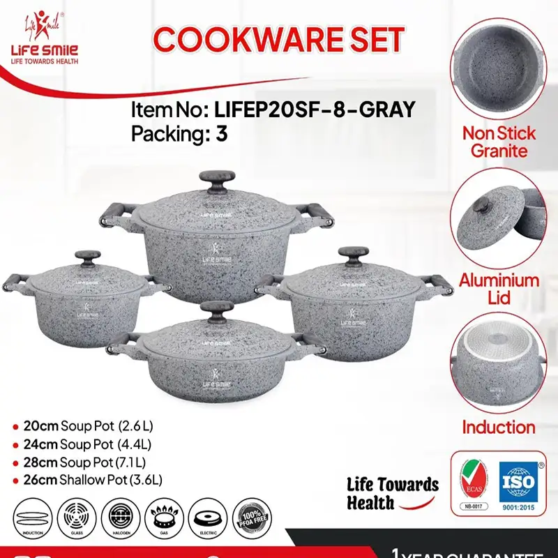 سرویس قابلمه گرانیتی ۸ پارچه لایف اسمایل مدل LIFEP20SF-8 — تصویر ۵