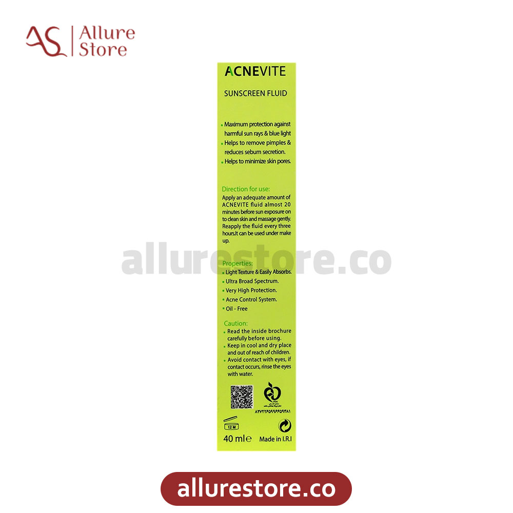 فلوئید ضد آفتاب رنگی درمالیفت آکنویت SPF 50 پوستهای چرب و جوشدار 40ml | آلور استور — تصویر ۴