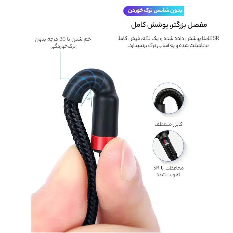کابل USB-C باسئوس مدل CATKLF-G09 طول 1 متر — تصویر ۴