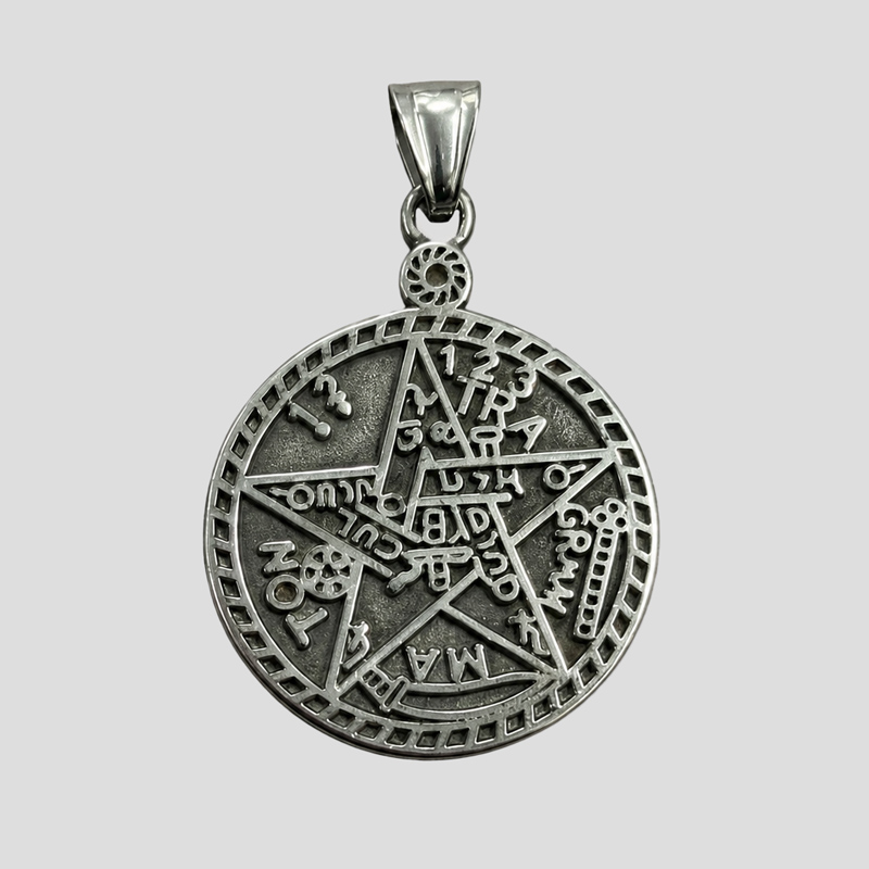 پلاک و گردنبند استیل طرح پنتاگرام مدل Seal of solomon کد Njd-26E0476 — تصویر ۴