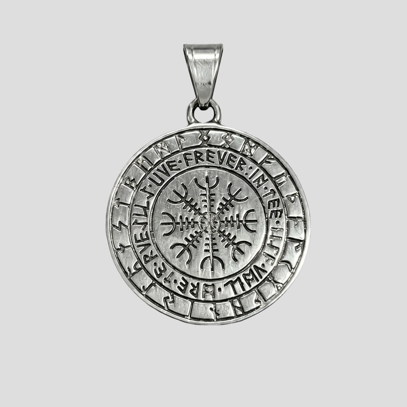 پلاک و گردنبند دو رو استیل وایکینگی طرح Howling Wolf کد Njd-26E0501 — تصویر ۵
