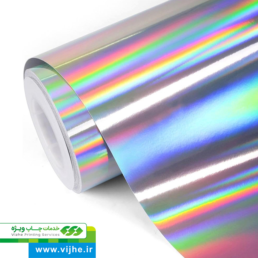 لیبل PVC متالایز نقرهای هفت رنگ — تصویر ۳