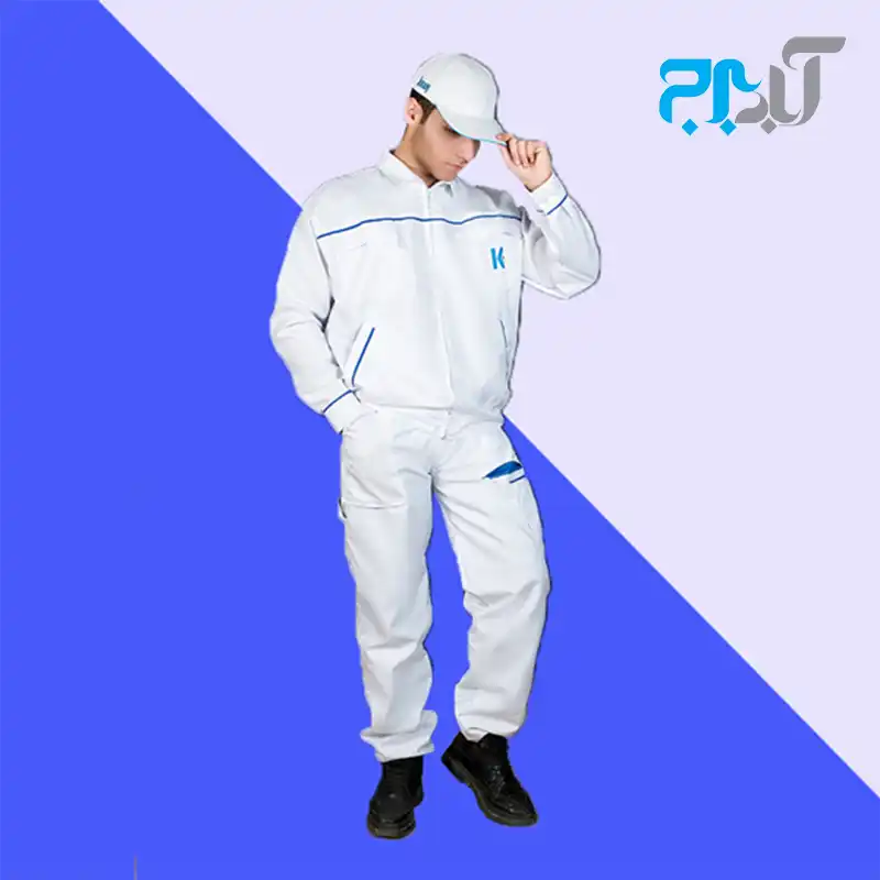 لباس کار کاپشن شلوار سفید با گلدوزی +K سایز دوایکس لارج ( 2XL ) — تصویر ۳