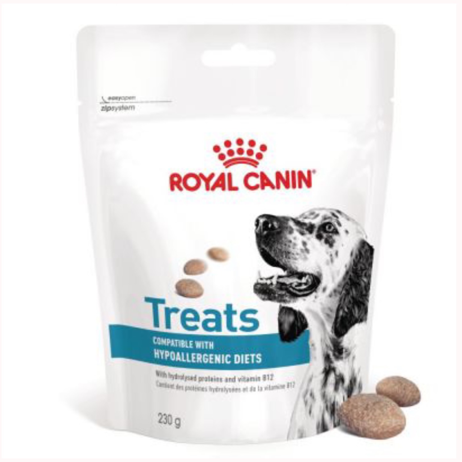تشویقی درمانی سگ رویال کنین هایپوآلرژنیک ROYAL CANIN TREATS HYPOALLERGENIC 230G