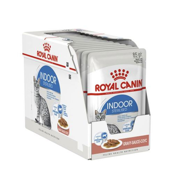غذای پوچ گربه رویال کنین ایندور استرلایزد گروی ROYAL CANIN INDOOR STERILISED GARVY 12 * 85G
