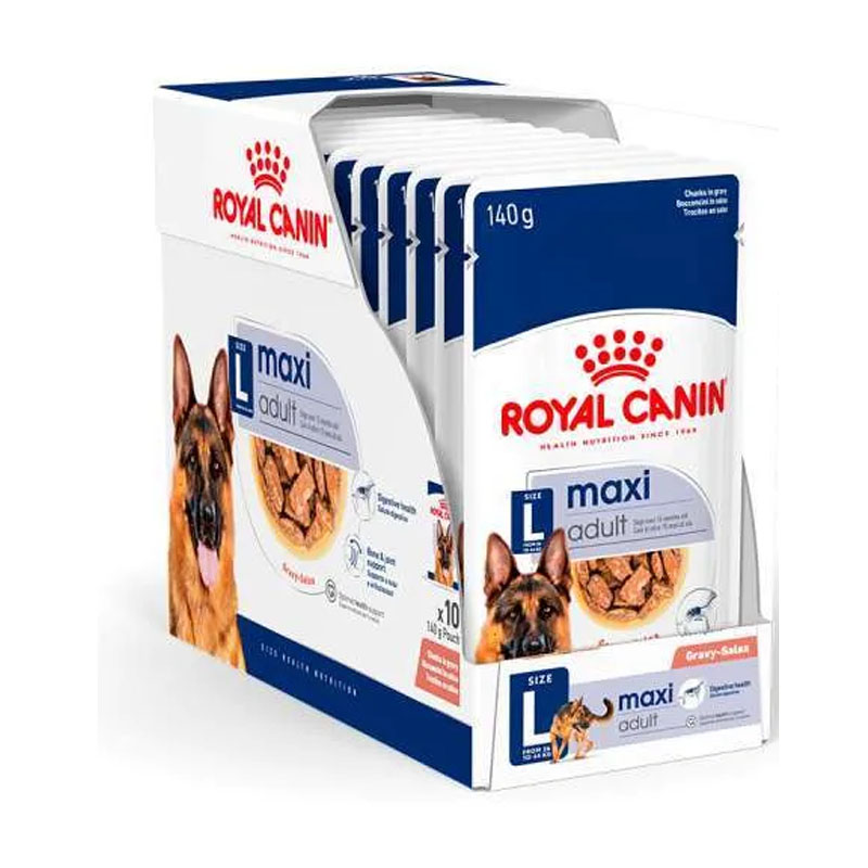 غذای پوچ سگ رویال کنین ماکسی ادالت ROYAL CANIN MAXI ADULT 10 * 140G