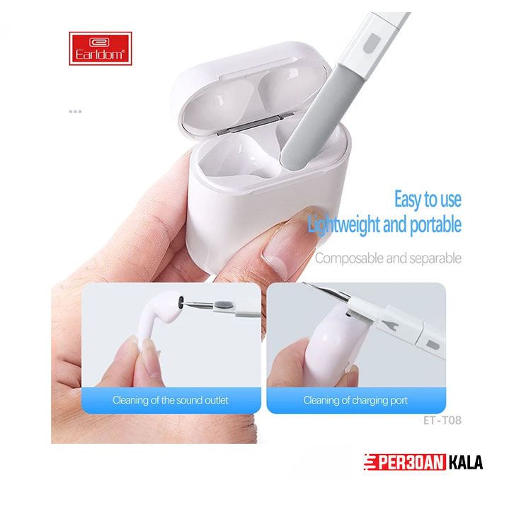 کیت تمیز کننده کیبورد و ایرپاد ارلدام مدل 8IN1 Clining Kit T08 — تصویر ۸