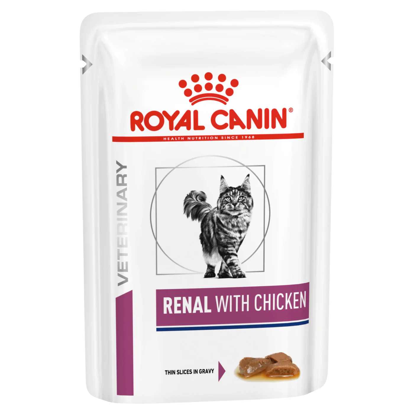 غذای پوچ درمانی گربه رویال کنین رنال طعم گوشت مرغ ROYAL CANIN RENAL WITH CHICKEN 85G