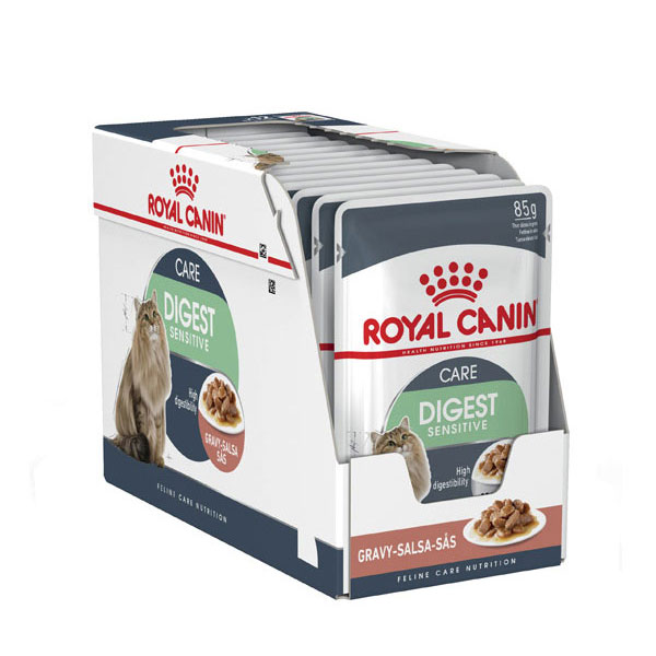 غذای پوچ گربه رویال کنین دایجستیو گروی ROYAL CANIN DIGESTIVE CARE GARVY 85G — تصویر ۳