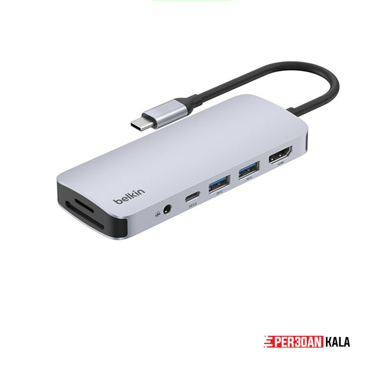 هاب شارژر 7 در 1 بلکین مدل Belkin Connect USB-C 7-in-1 Multiport Adapter PVC003 (آمریکایی) اورجینال