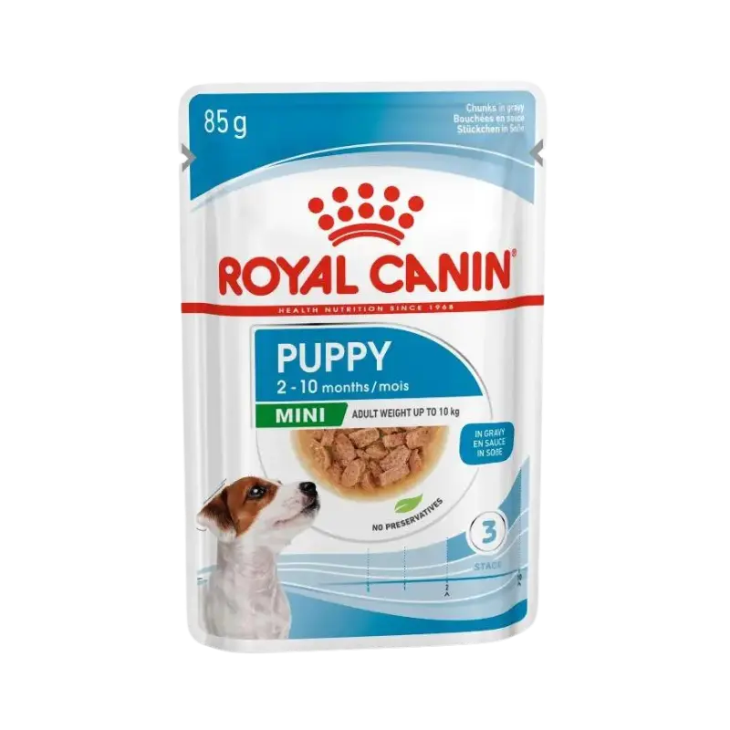 غذای پوچ توله سگ رویال کنین مینی پاپی ROYAL CANIN MINI PUPPY 85G