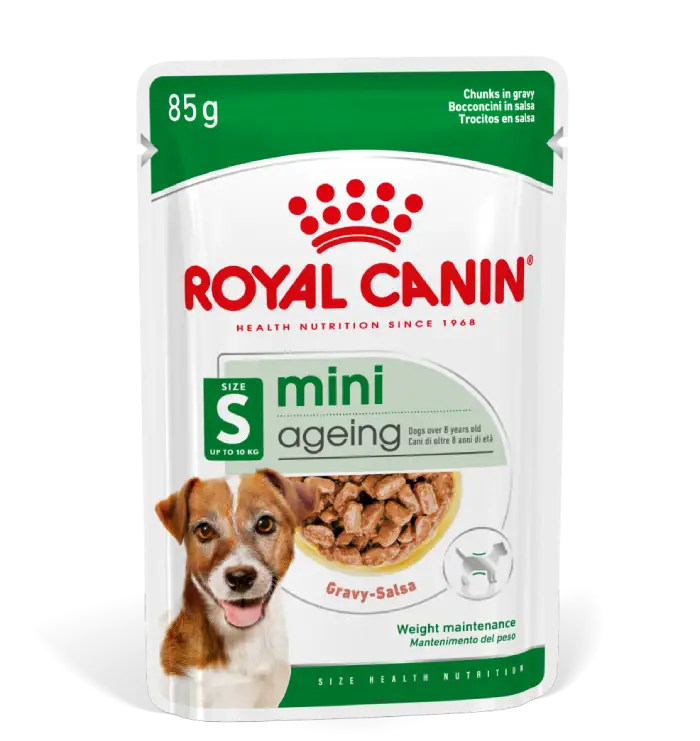 غذای پوچ سگ رویال کنین مینی ایجینگ +12 ROYAL CANIN MINI AGEING 85G