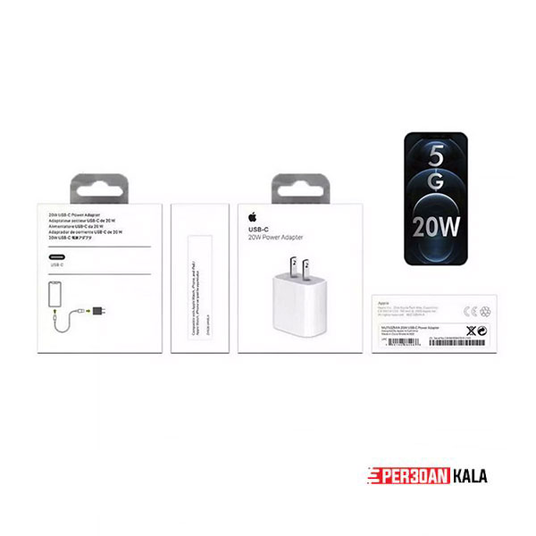 شارژر 20 وات اصلی اپل آیفون Apple 20W 2pin Power Adapter آمریکایی ( استوک ) درحد نو مدل A2305 — تصویر ۵