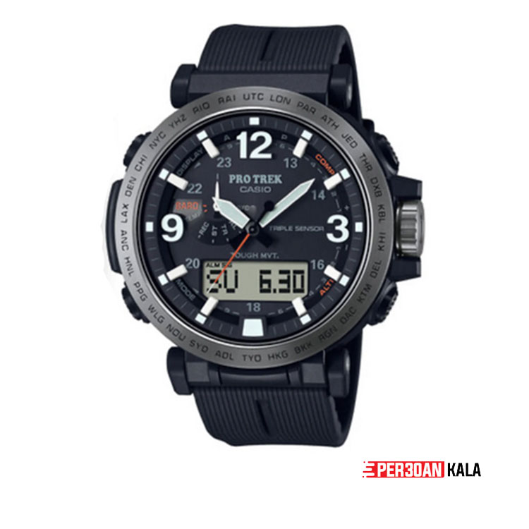 ساعت دیجیتال کاسیو Casio PRO TREK PRW6611Y-1 Men’s Black Tough Solar آکبند (جعبه باز شده) — تصویر ۲