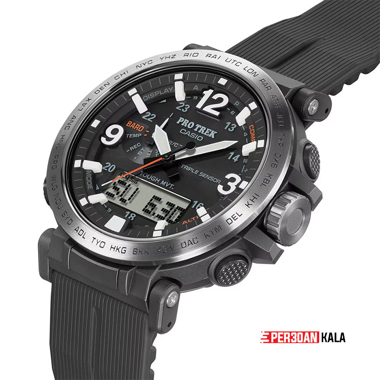 ساعت دیجیتال کاسیو Casio PRO TREK PRW6611Y-1 Men’s Black Tough Solar آکبند (جعبه باز شده) — تصویر ۳