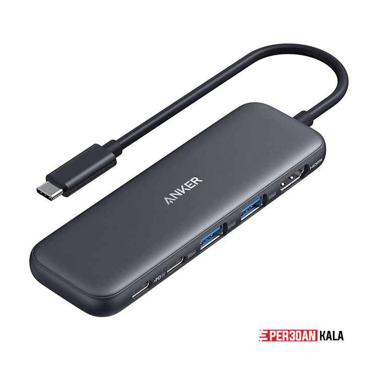 هاب شارژر 5 در 1 اَنکر مدل 332 Anker 332 USB-C Hub (5-in-1) with 4K HDMI Display 5Gbps (ویتنام) اورجینال — تصویر ۲