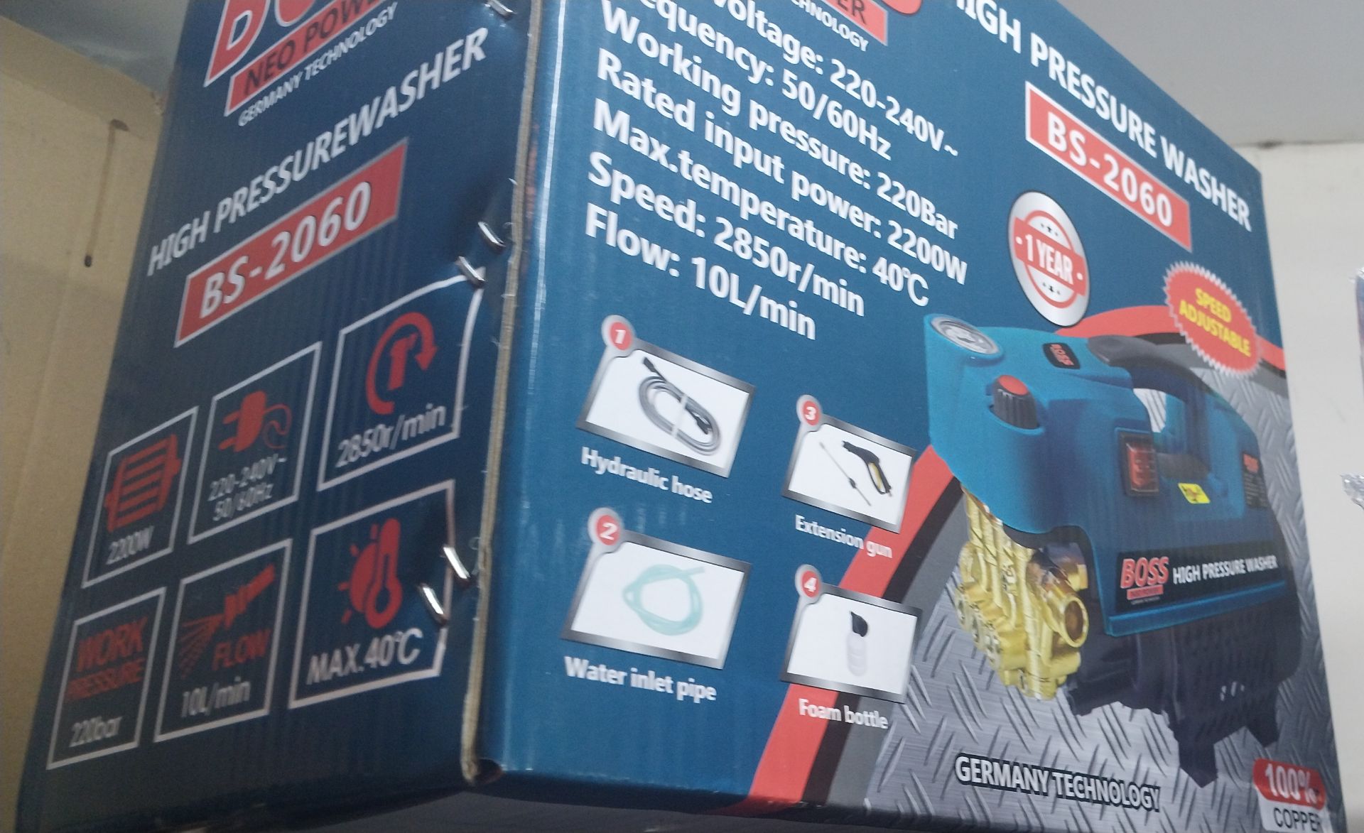 کارواش دینامی 220 بار فشارشکن دار باس مدل BS-2060 — تصویر ۲