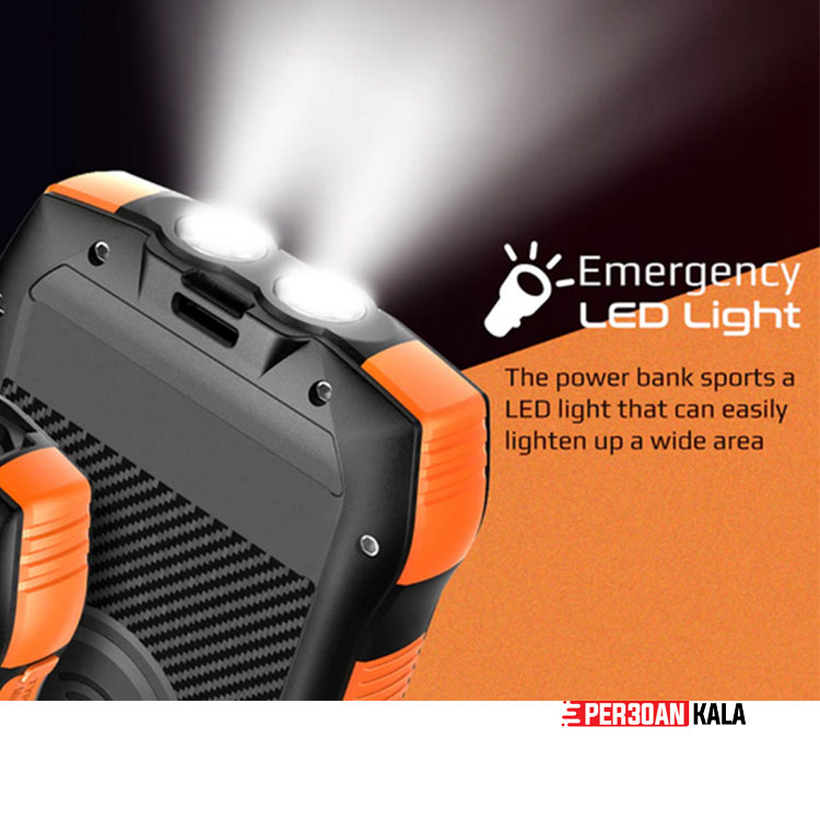 پاور بانک خورشیدی 20000mAh Wireless Rugged EcoLight™ Solar برند promate — تصویر ۴
