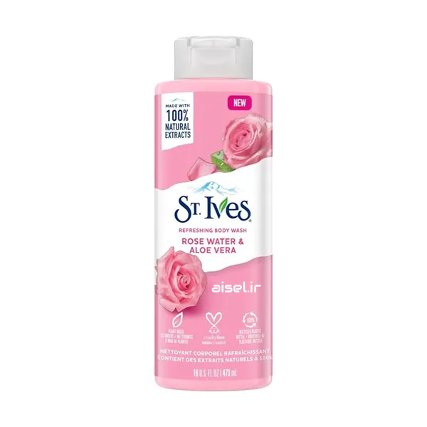 شامپو بدن سنت ایوز گل رز و آلوئه ورا 🌹 ST.IVES | حجم 650 میلی لیتر