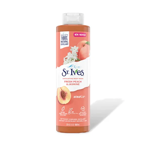 شامپو بدن سنت ایوز هلو و گل یاس 🍑 اصلی ST.IVES | حجم 650 میلی لیتر — تصویر ۲